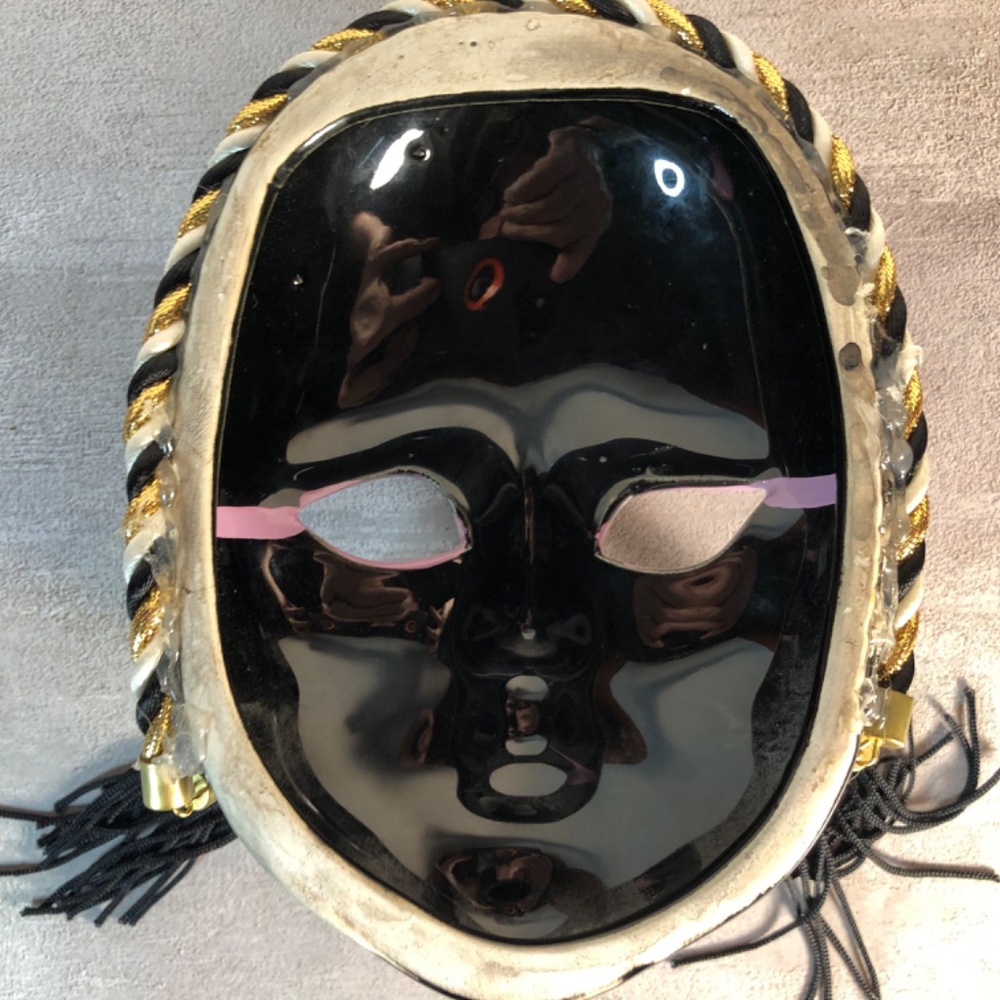 Vintage 80s Harlequin Venetian - decorative ceramic mask - Picture 7 of 8